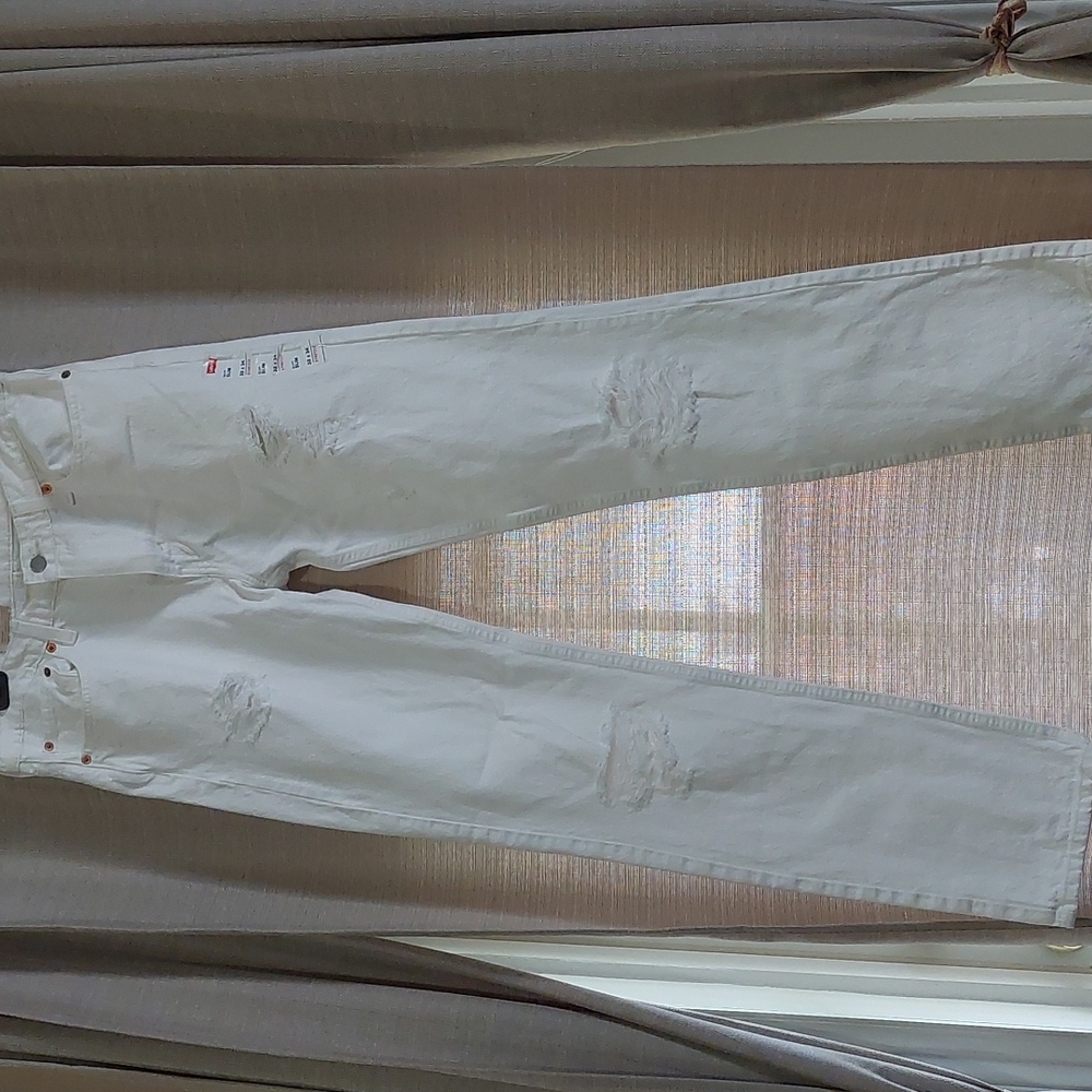 Men White Levi's Jeans 32x34 Slim